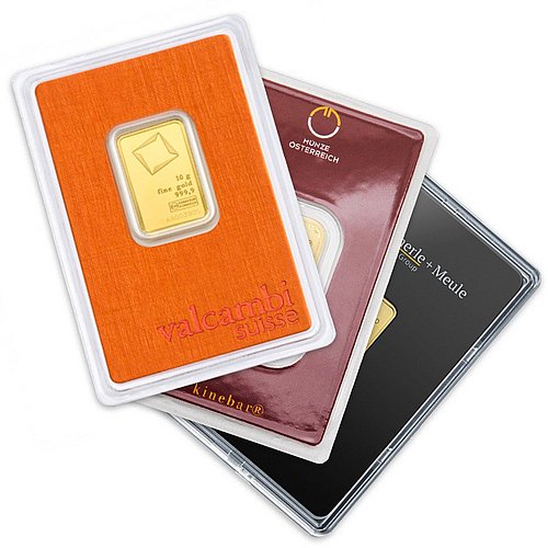 Beispiel eines Goldbarren 10 g - LBMA-zertifizierter Hersteller
