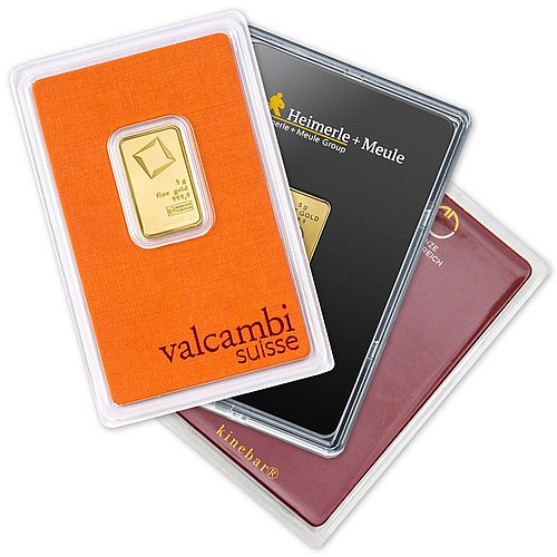 Beispiel eines Goldbarren 5 g - LBMA-zertifizierter Hersteller