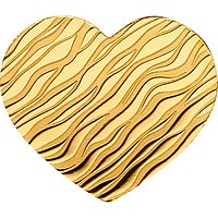Un cuore d'oro con uno sguardo in rilievo.