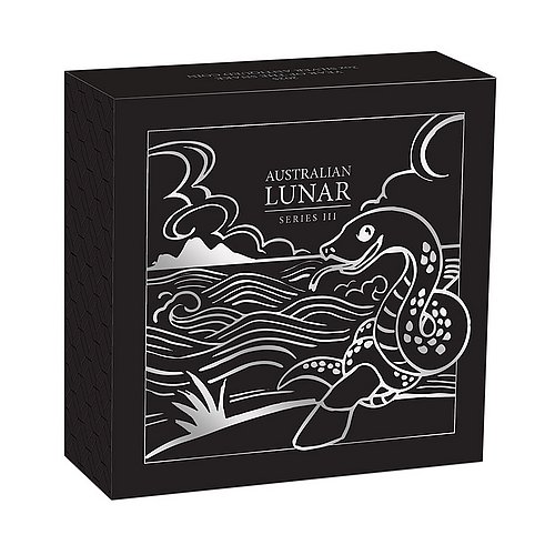 Original Münzetui des Silber Lunar III Schlange 2 oz - Antik Finish 2025